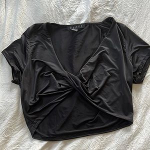 Black wrap crop top